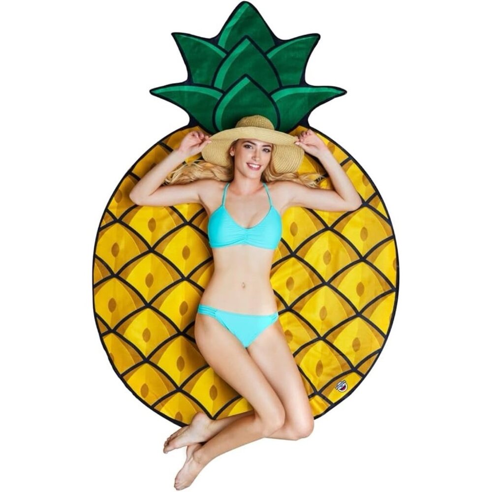 Giant 5 FT Pineapple Beach Blanket Towel 69”x49” Cruise Pool Vacation BigMouth